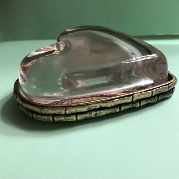 Heart Paperweight Glass pear Flat back Intake - Picture 3 of 6